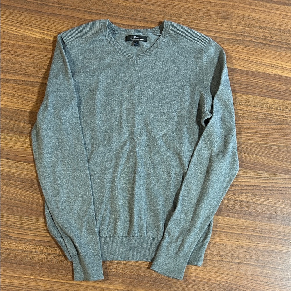 Marc Anthony Gray V-Neck Sweater